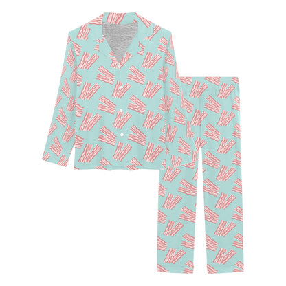 Bacon Pattern Print Design 04 Women's Long Pajama Set
