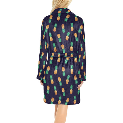 Pineapple Pattern Women's Fleece Robe