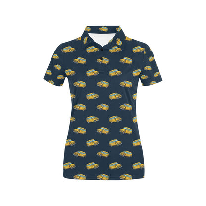 School Bus Print Design LKS304 Women's Polo Shirt