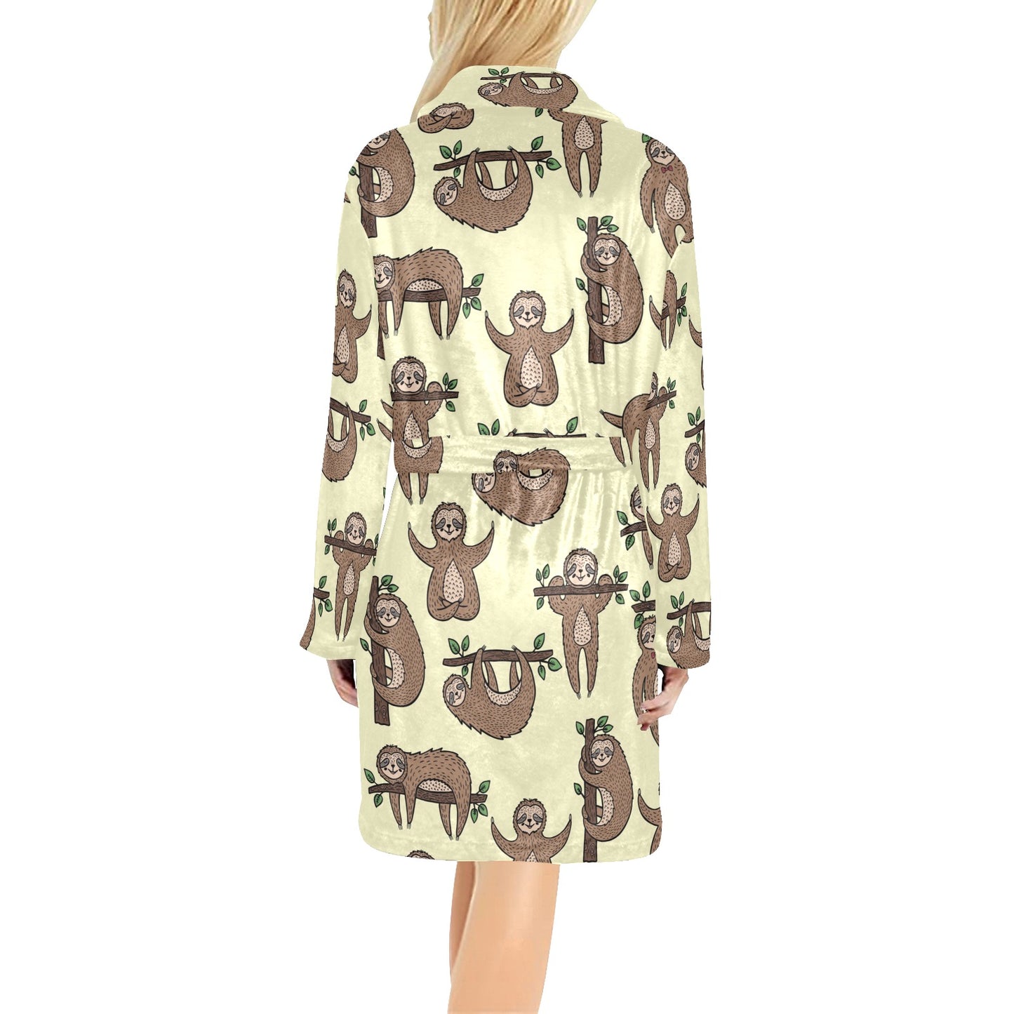 Sloth Print Design LKS3010 Women's Fleece Robe