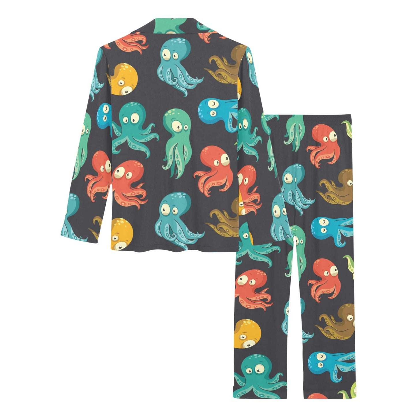Octopus Pattern Print Design A01 Women's Long Pajama Set