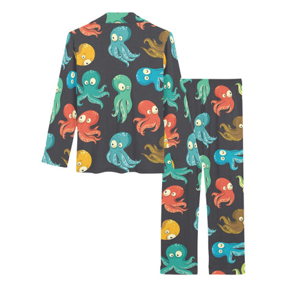 Octopus Pattern Print Design A01 Women's Long Pajama Set
