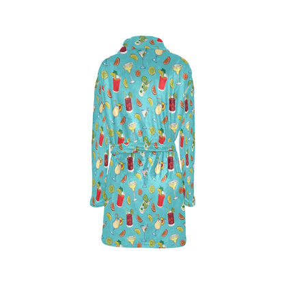 Cocktail Pattern Print Design 05 Women's Fleece Robe