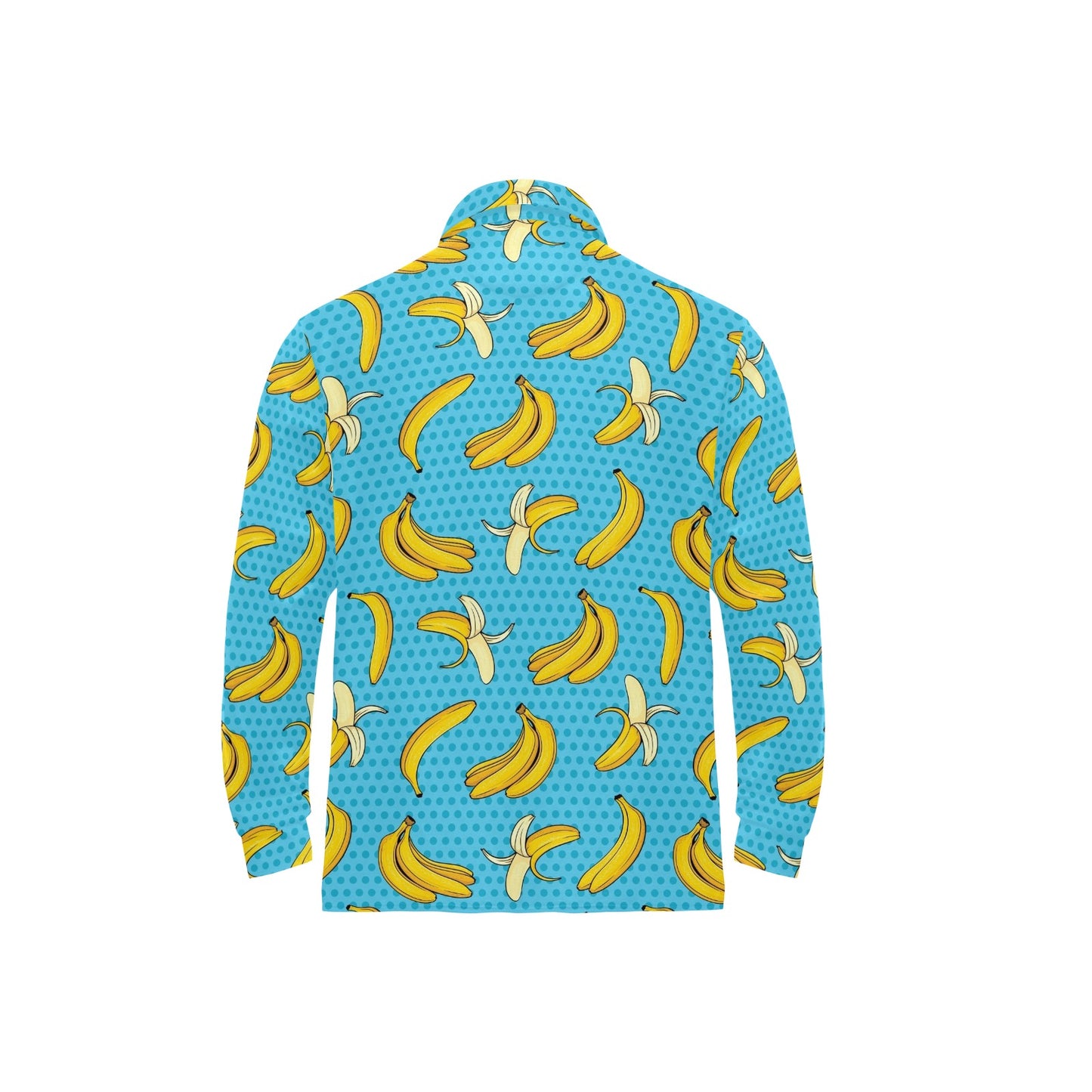 Banana Pattern Print Design BA08 Long Sleeve Polo Shirt For Men's