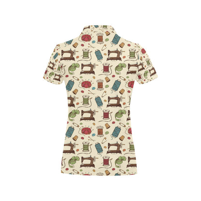 Sewing Equipment Print Design LKS303 Women's Polo Shirt