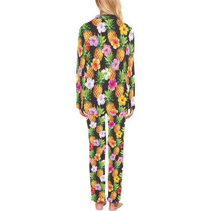 Pineapple Hibiscus Women's Long Pajama Set