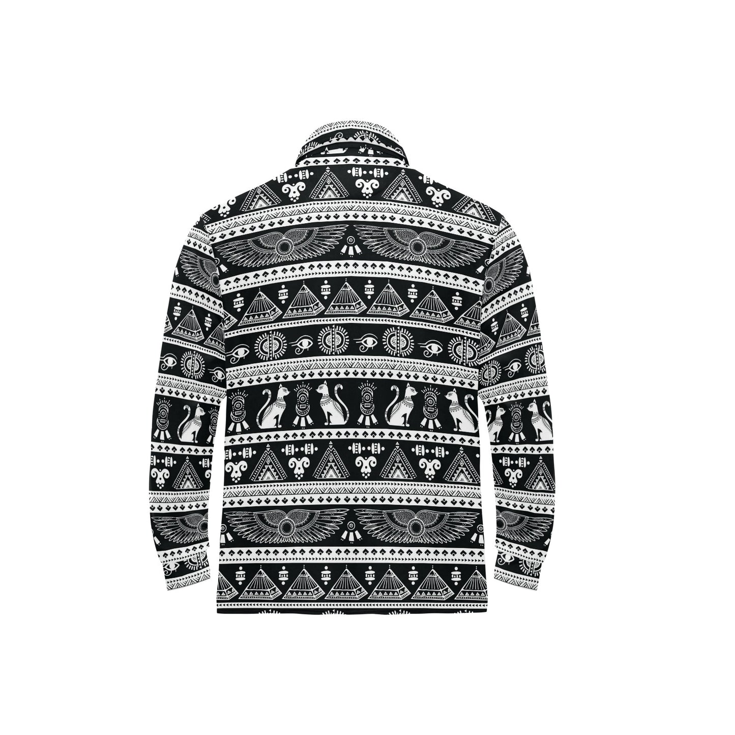 Tribal Pattern Print Design LKS305 Long Sleeve Polo Shirt For Men's