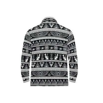 Tribal Pattern Print Design LKS305 Long Sleeve Polo Shirt For Men's