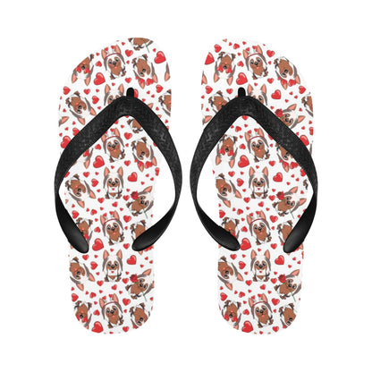 Silky Terriers Heart Print Design LKS302 Flip Flops