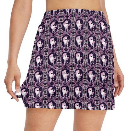 Unicorn Fantastic Flower 17" Golf & Pickleball Skort with Pockets