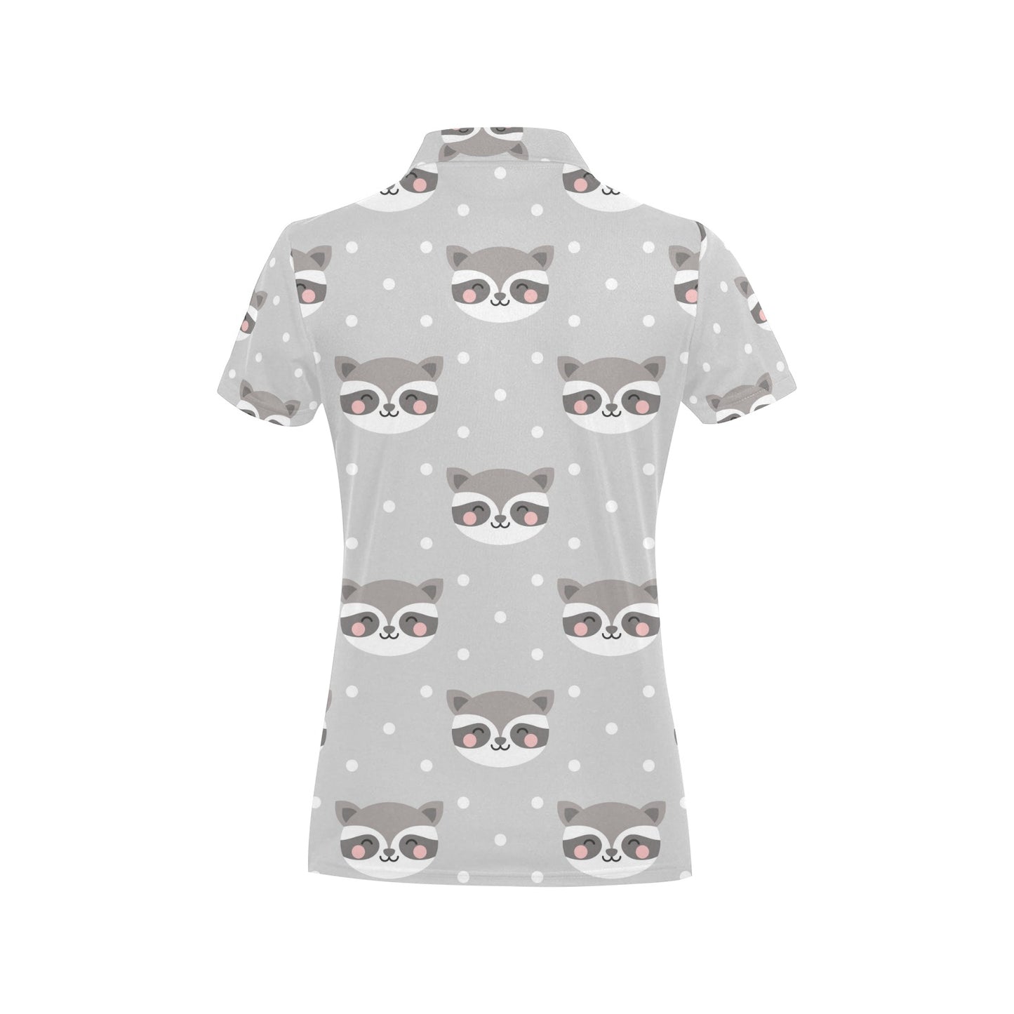 Raccoon Pattern Print Design A04 Women's Polo Shirt