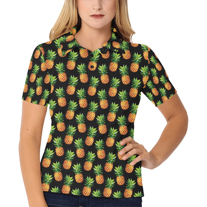 Pineapple Cute Print Design Pattern Women's Polo Shirt