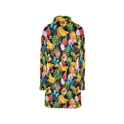 Tropical Fruits Pattern Print Design TF04 Women's Fleece Robe