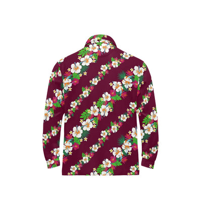 Hawaiian Themed Pattern Print Design H06 Long Sleeve Polo Shirt For Men's