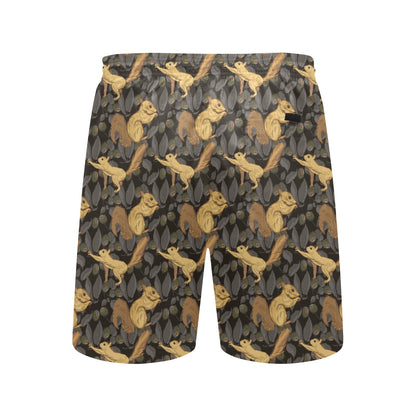 Squirrel Print Design LKS309 Men's Swim Trunks Beach Shorts