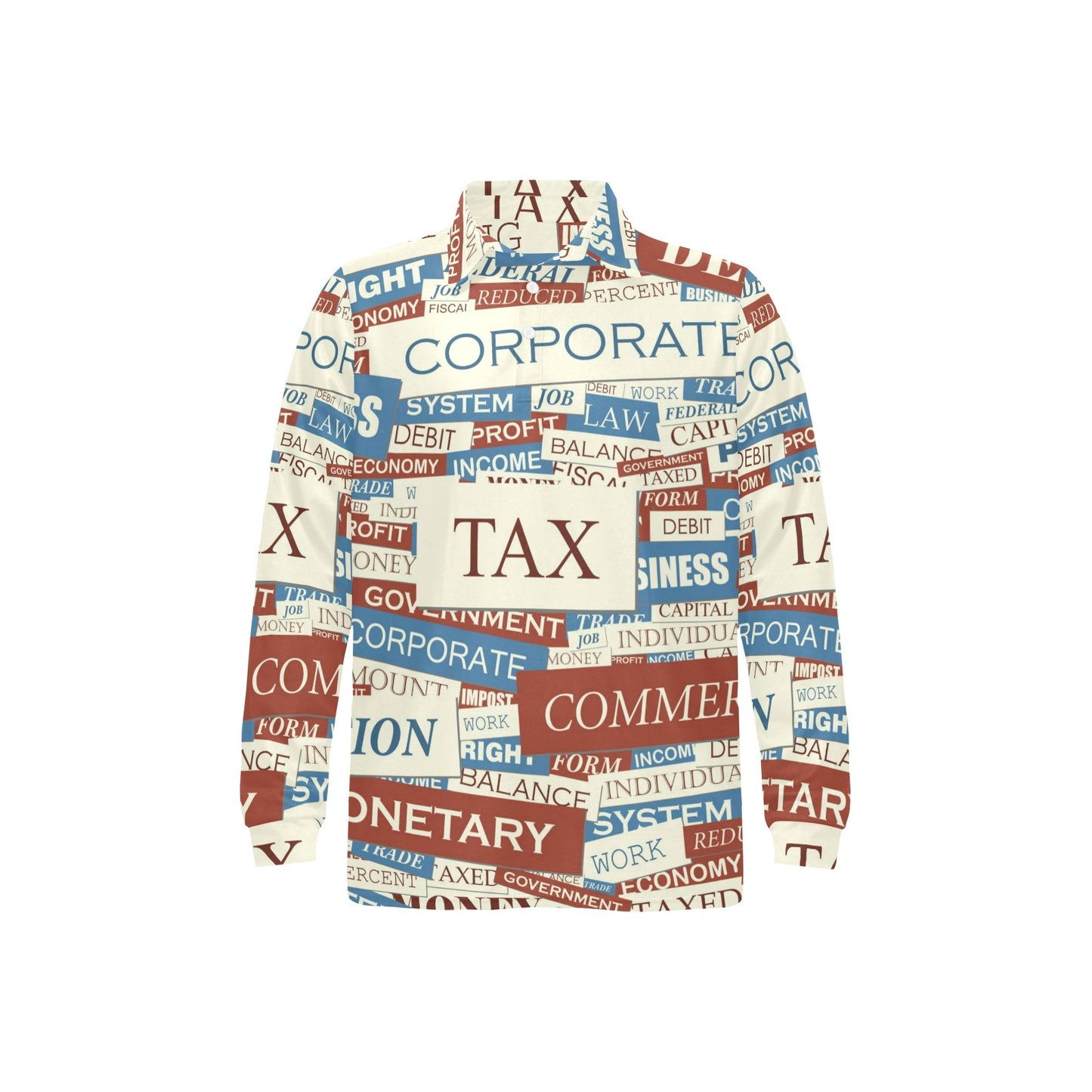 Accounting Financial Pattern Print Design 01 Long Sleeve Polo Shirt For Men's