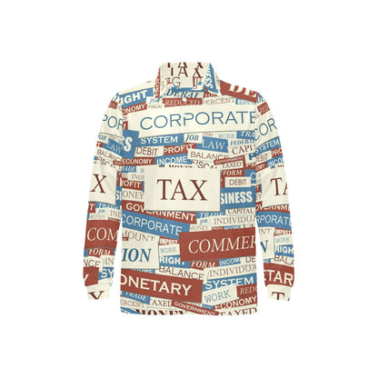 Accounting Financial Pattern Print Design 01 Long Sleeve Polo Shirt For Men's