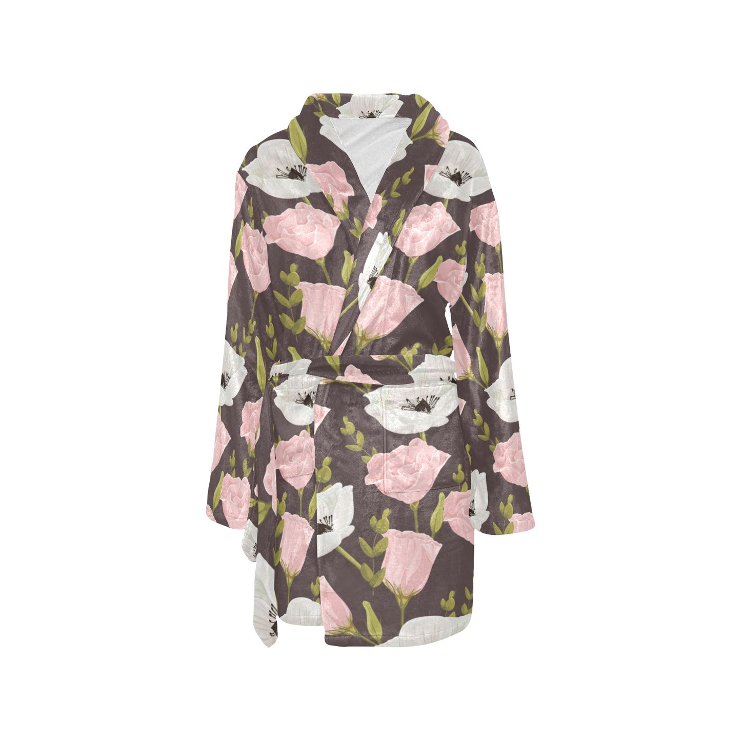 Anemone Pattern Print Design AM011 Women's Fleece Robe