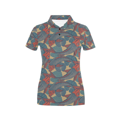Pisces Pattern Print Design A01 Women's Polo Shirt