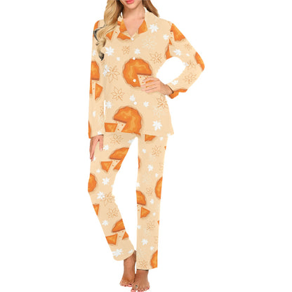 Pie Pattern Print Design A01 Women's Long Pajama Set