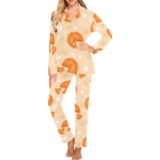 Pie Pattern Print Design A01 Women's Long Pajama Set