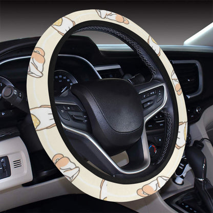 Shiba Inu Print Design LKS306 Steering Wheel Cover with Elastic Edge