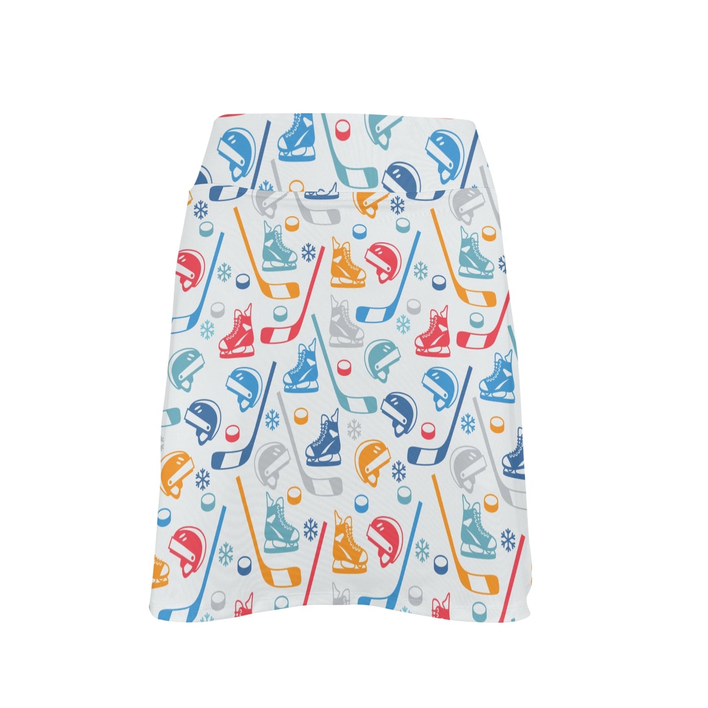 Hockey Equipment Print Design LKS301 17" Golf & Pickleball Skort with Pockets