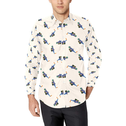 Scuba Driver Print Design LKS301 Men's Long Sleeve Dress Shirt