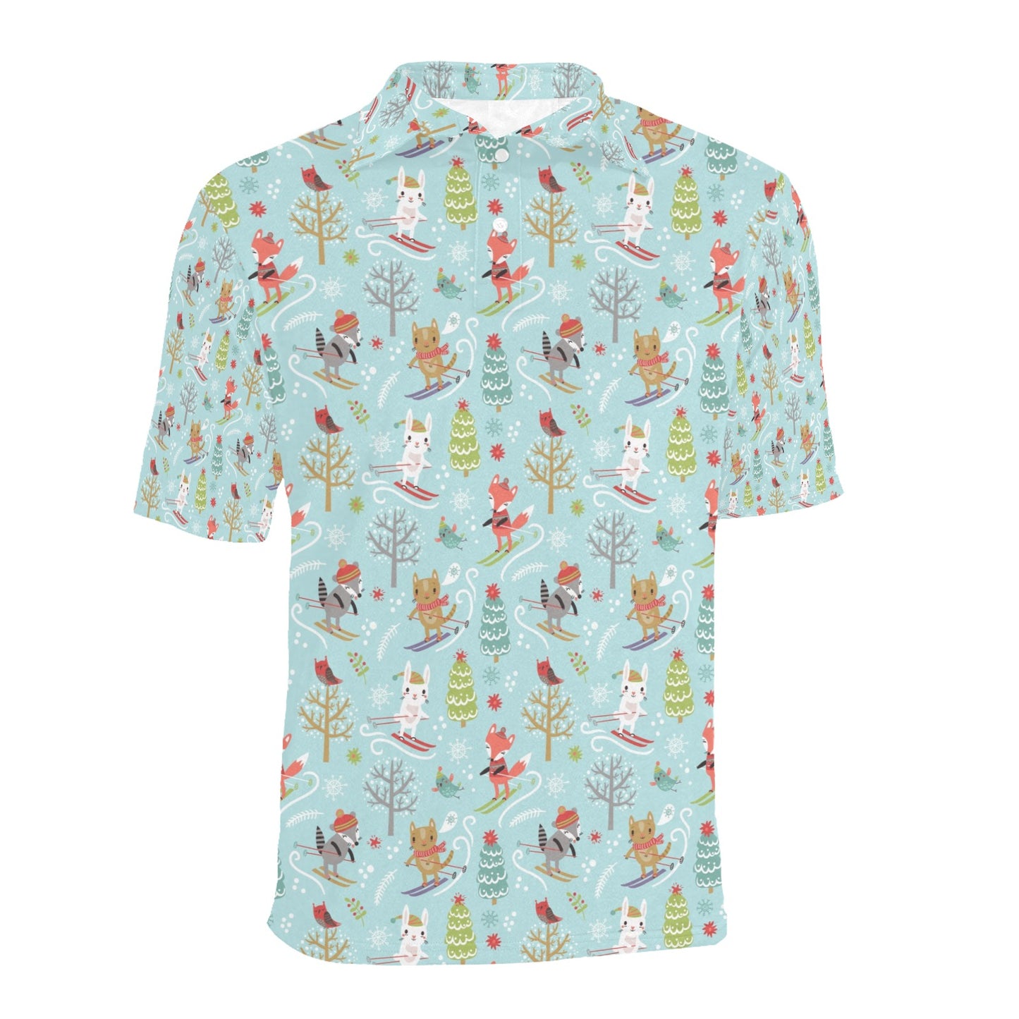 Ski Fox Cute Print Design LKS303 Men Polo Shirt