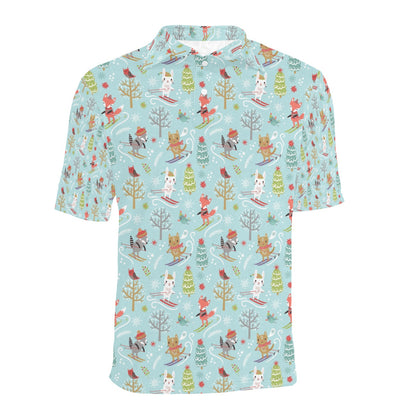 Ski Fox Cute Print Design LKS303 Men Polo Shirt
