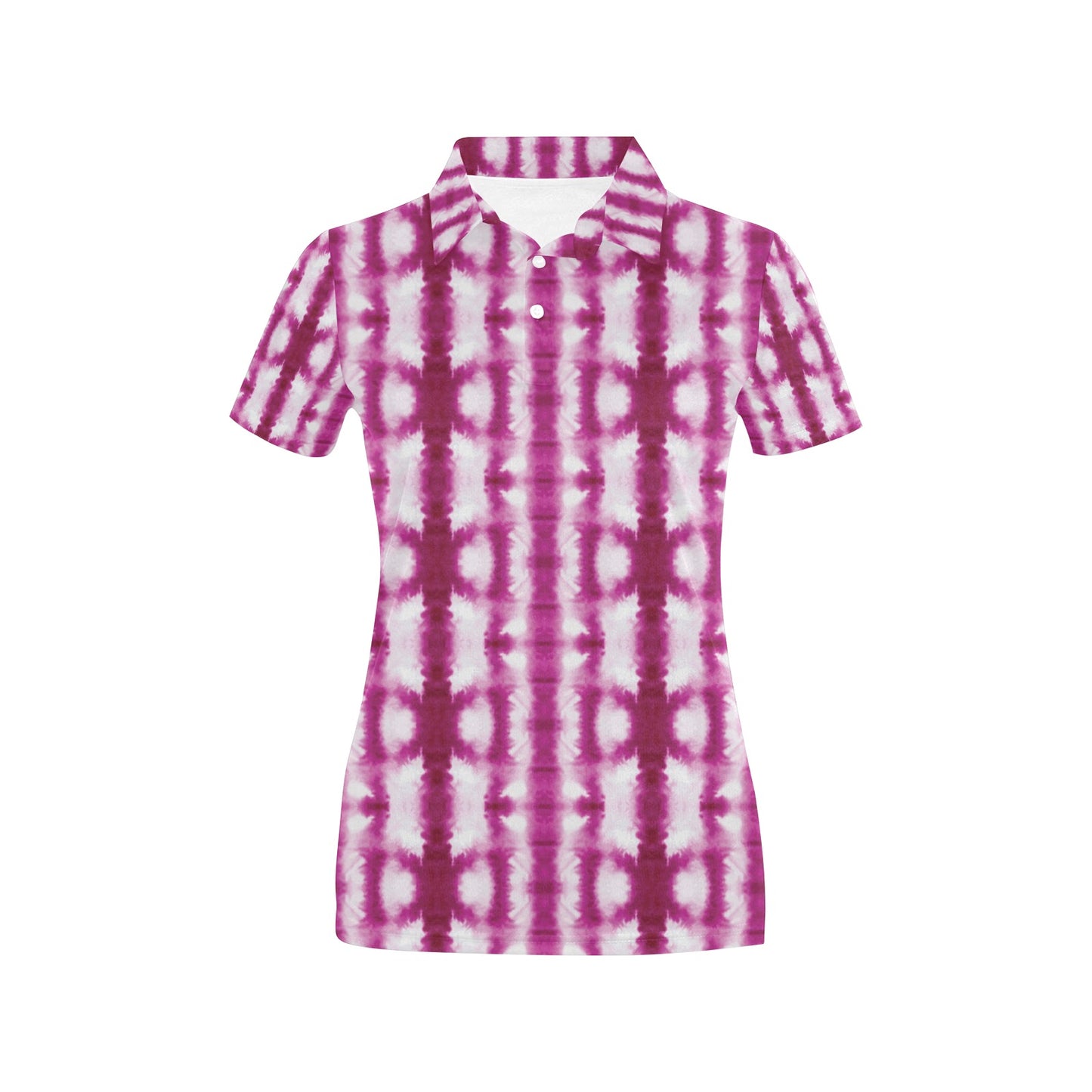 Tie Dye Dark Pink Print Design LKS303 Women's Polo Shirt