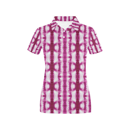 Tie Dye Dark Pink Print Design LKS303 Women's Polo Shirt