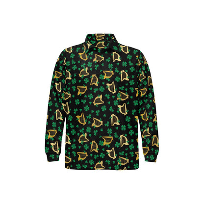 Harp Print Design LKS402 Long Sleeve Polo Shirt For Men's