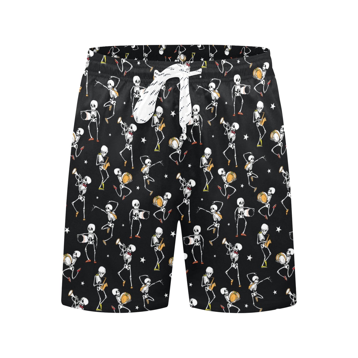 Skeleton Dance Print Men's Swim Trunks Beach Shorts