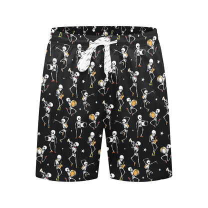 Skeleton Dance Print Men's Swim Trunks Beach Shorts