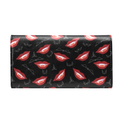 Vampire Lips Print Design LKS301 Women's Trifold Wallet