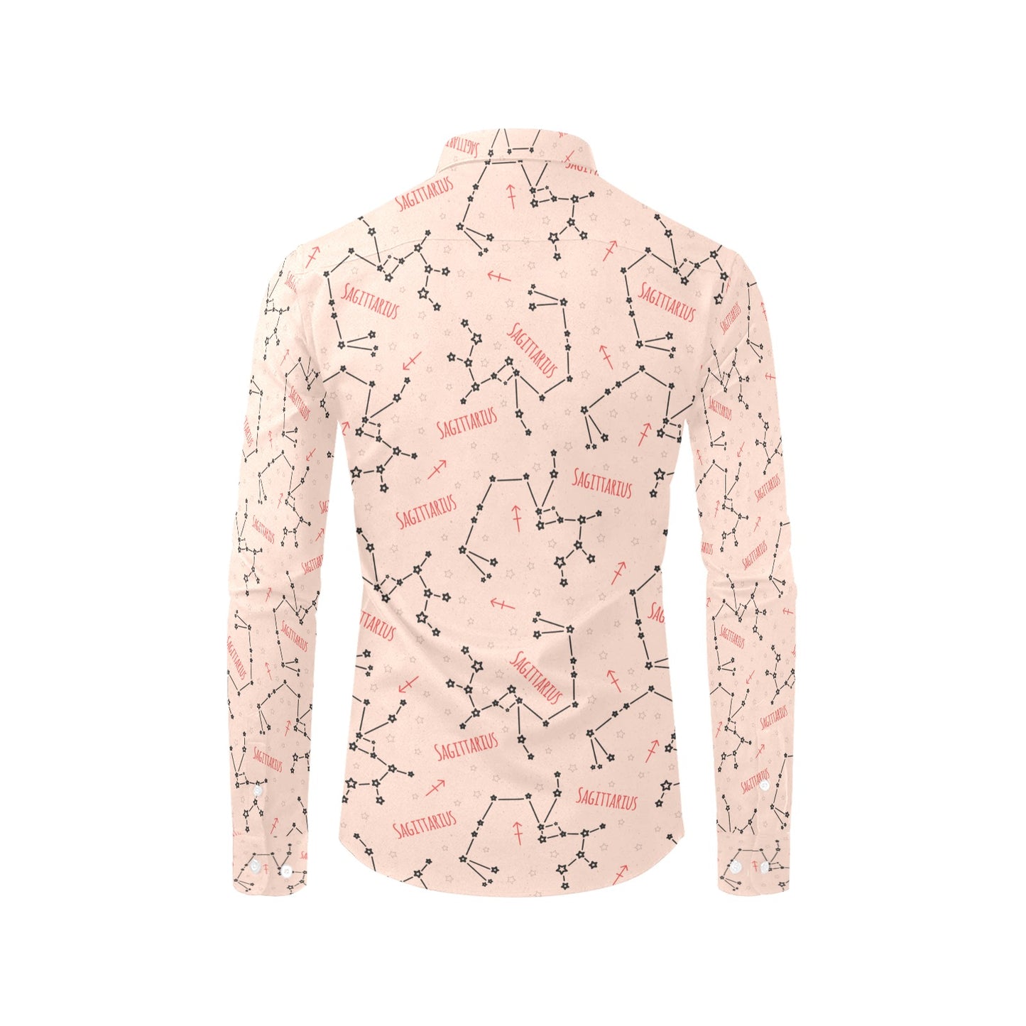 Sagittarius Star Print Design LKS302 Men's Long Sleeve Dress Shirt