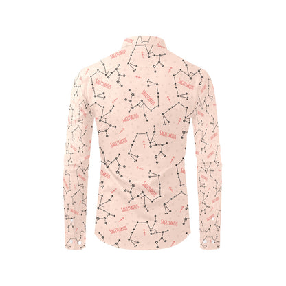 Sagittarius Star Print Design LKS302 Men's Long Sleeve Dress Shirt