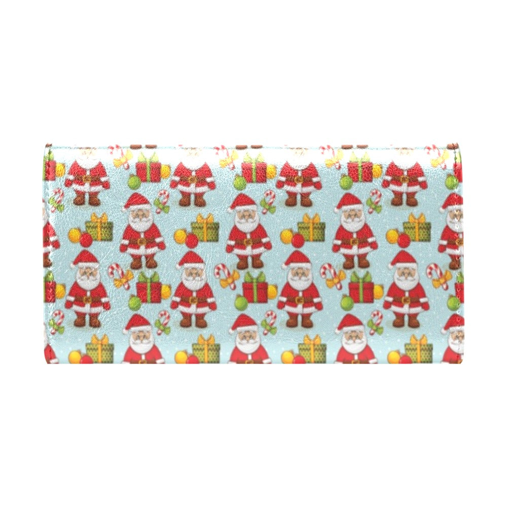 Santa Christmas Themed Print Design LKS303 Women's Trifold Wallet