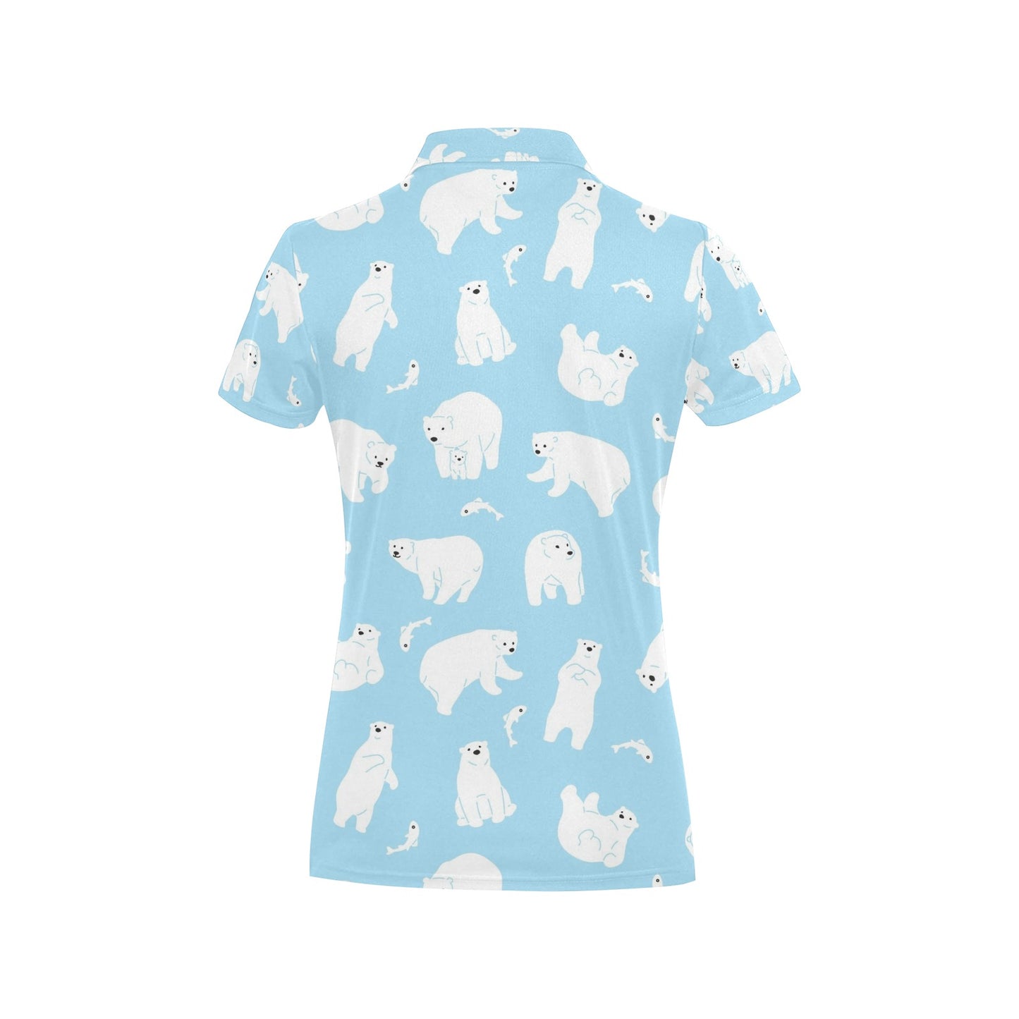 Polar Bear Pattern Print Design PB01 Women's Polo Shirt