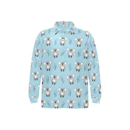 Koala Pattern Print Design 01 Long Sleeve Polo Shirt For Men's