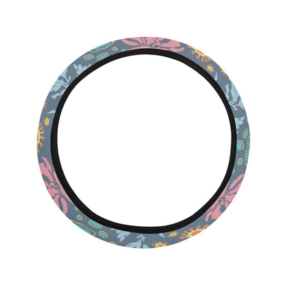 Seaweed Print Design LKS304 Steering Wheel Cover with Elastic Edge