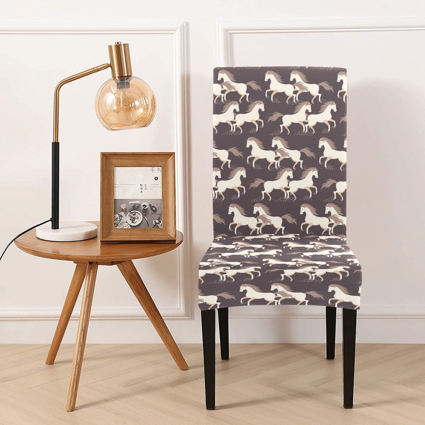 Horse Print Design LKS304 Dining Chair Slipcover
