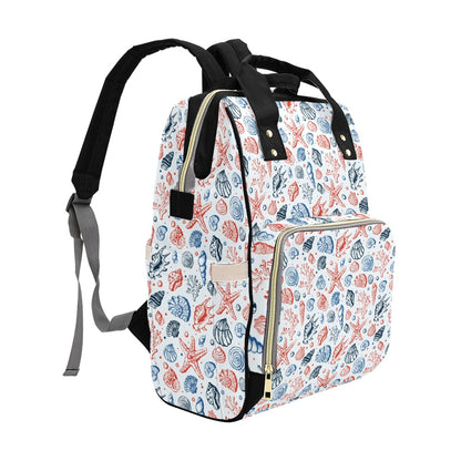 Seashell Print Design LKS307 Diaper Bag Backpack