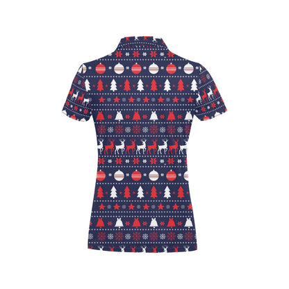 Reindeer Print Design LKS404 Women's Polo Shirt