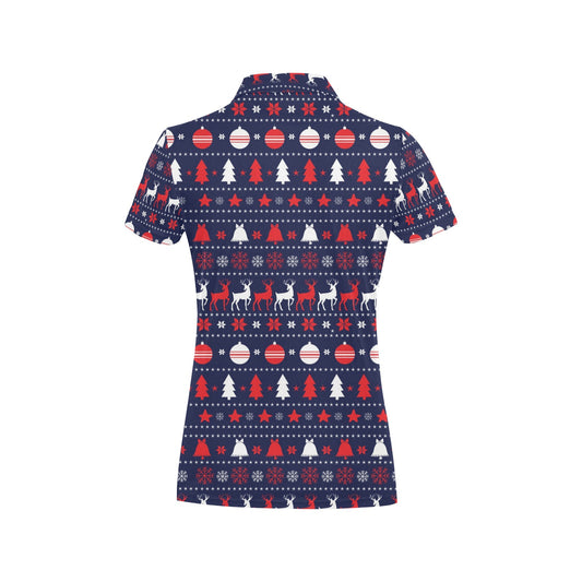 Reindeer Print Design LKS404 Women's Polo Shirt