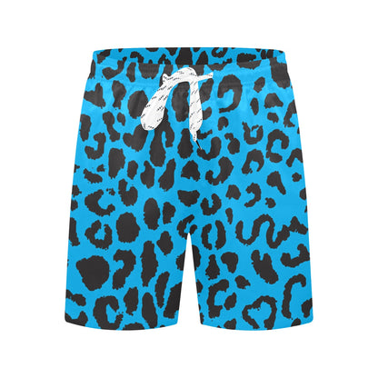 Cheetah Blue Print Pattern Men's Swim Trunks Beach Shorts