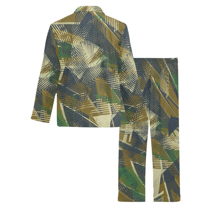 Military Camouflage Pattern Print Design 01 Men's Long Pajama Set