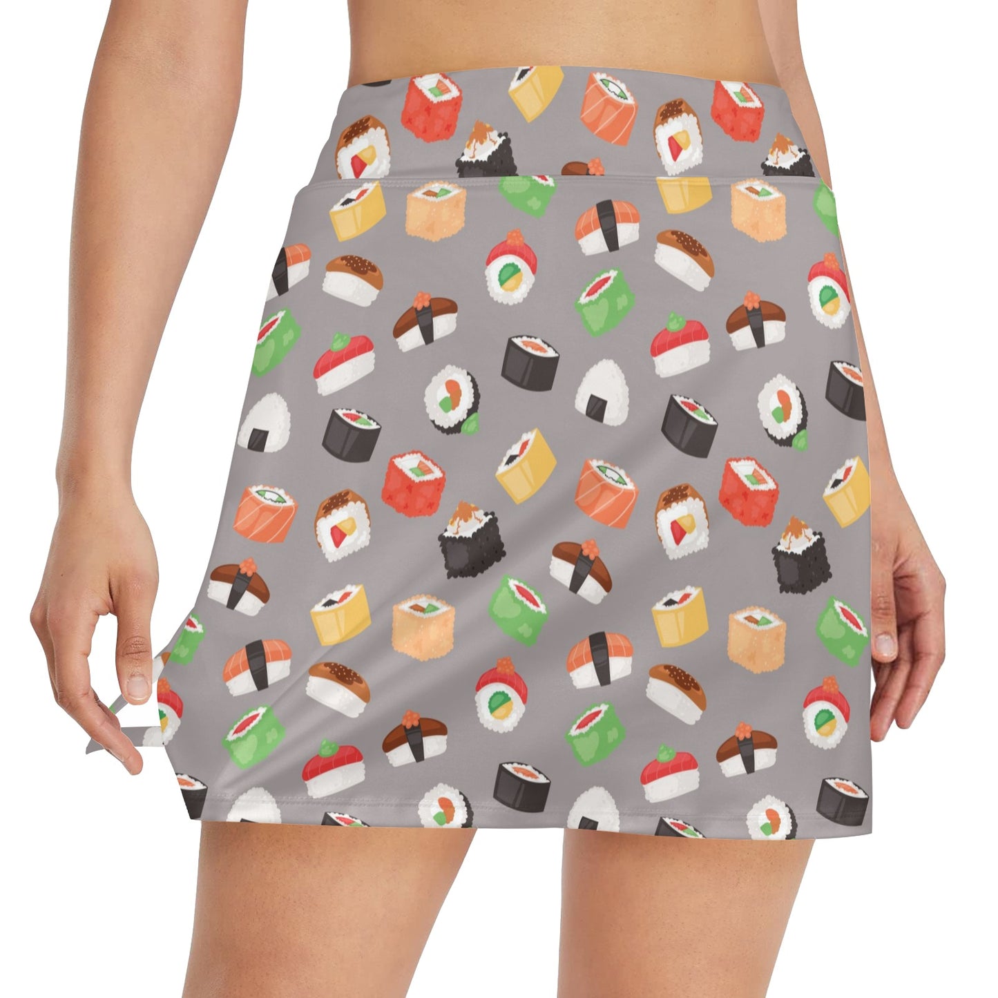 Sushi Print Design LKS307 17" Golf & Pickleball Skort with Pockets