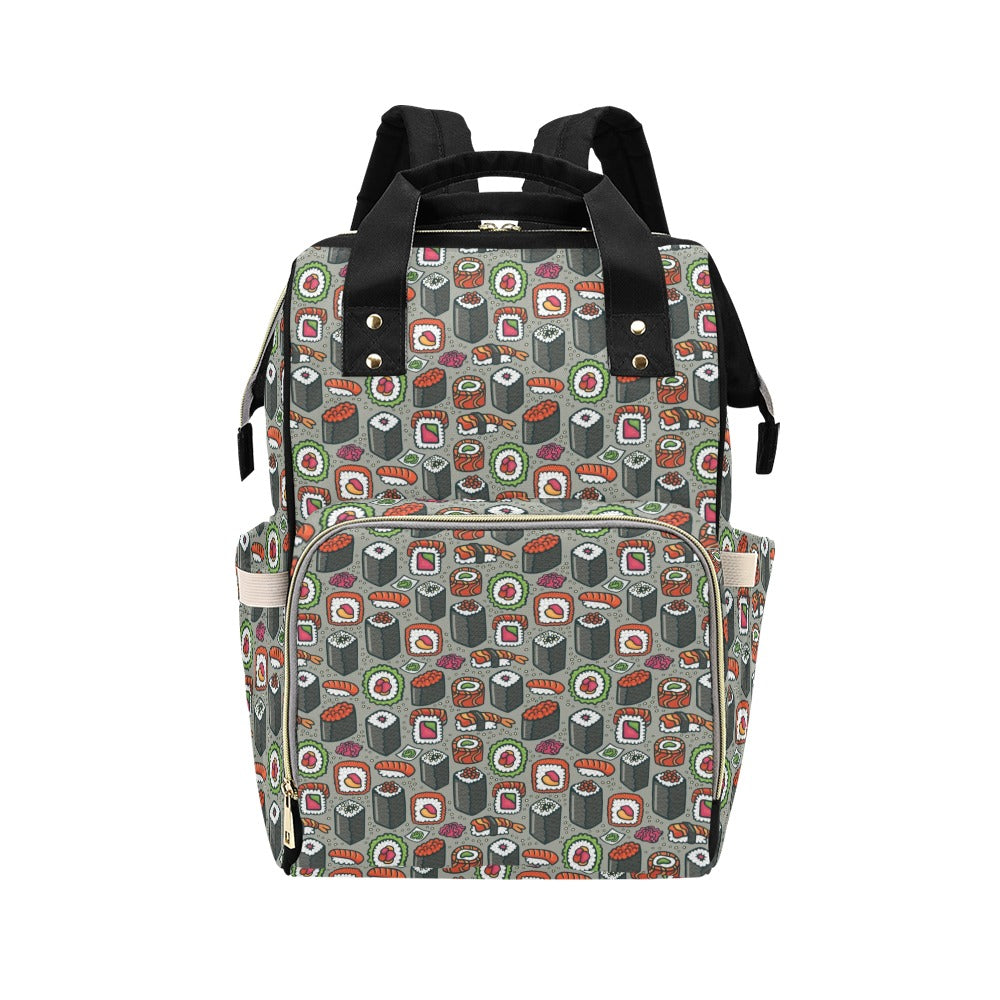 Sushi Print Design LKS301 Diaper Bag Backpack